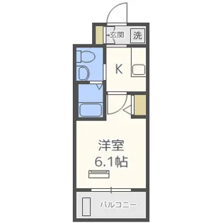 エステムコート難波WEST-SIDEⅢ ドームシティ【8階】の間取り