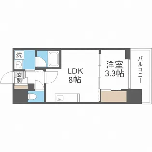 シーズンフラッツ阿波座【8階】の間取り