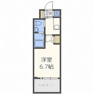 ラクラス阿倍野元町【2階】の間取り
