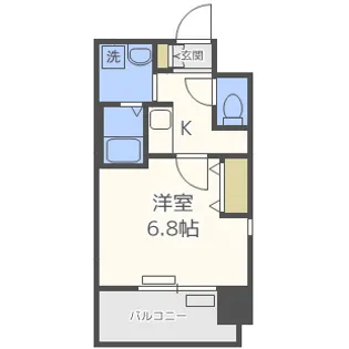 レジュールアッシュ玉造【8階】の間取り