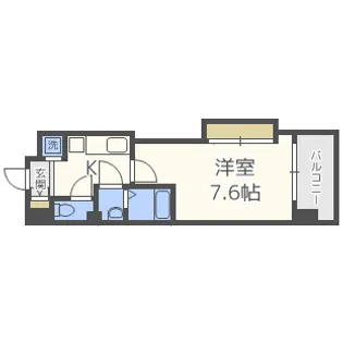Luxe難波西Ⅱ【15階】の間取り