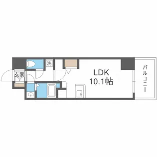 MELDIA CREST TAPP NAMBA-WEST【15階】の間取り
