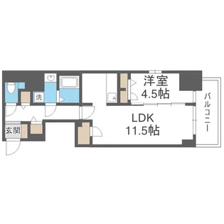 S-RESIDENCE阿波座bouncy【6階】の間取り
