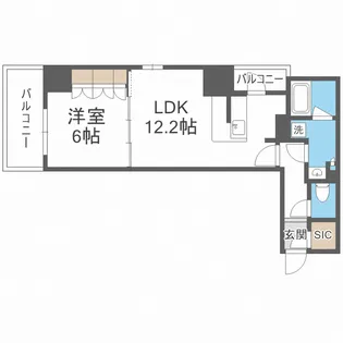 コンフォリア・リヴ心斎橋鰻谷Q【12階】の間取り