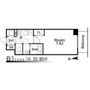 エスリード阿波座ラグジェ【14階】の間取り