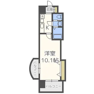 Luxe天王寺【10階】の間取り