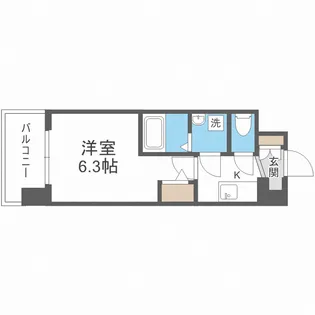 エスリードレジデンス大阪福島イースト【7階】の間取り