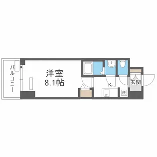 プレサンス谷町九丁目駅前【3階】の間取り