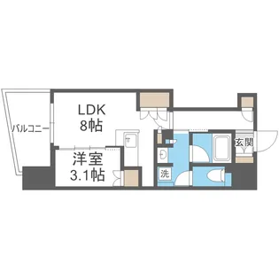 コンフォリア・リヴ本町WEST Q【14階】の間取り