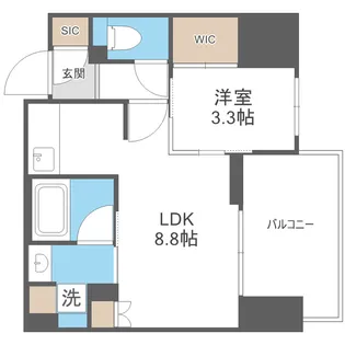 コンフォリア・リヴ本町WEST Q【10階】の間取り