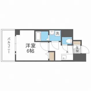 エスリード難波ザ・プレミア【6階】の間取り