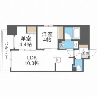 セレニテフラン野田阪神駅前【2階】の間取り