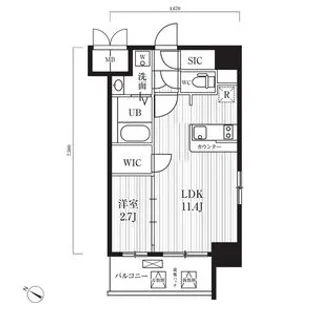 アプリーレ中之島【3階】の間取り
