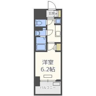 プレサンスタワー北浜【7階】の間取り