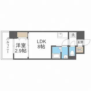 プライムアーバン南森町【9階】の間取り