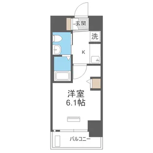 エステムコート難波WEST-SIDEⅢ ドームシティ【6階】の間取り