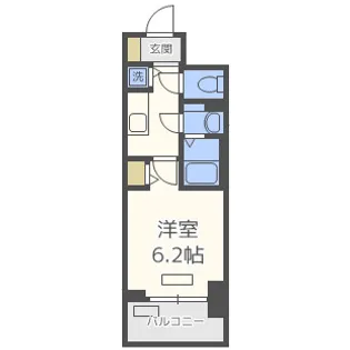 プレサンスタワー北浜【2階】の間取り
