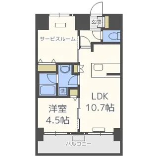 プレサンス大阪福島シエル【13階】の間取り