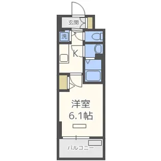 プレサンス北堀江【13階】の間取り