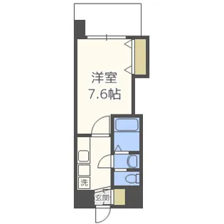LUXE玉造Ⅰ【7階】の間取り