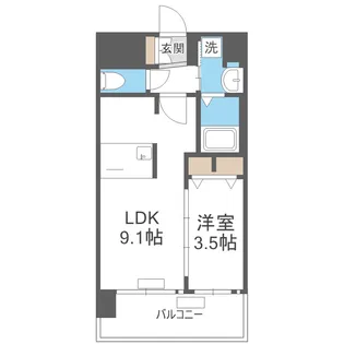 プレサンス桜川グロワール【9階】の間取り