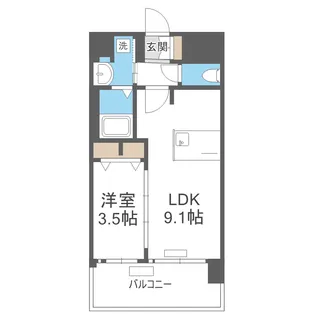 プレサンス桜川グロワール【9階】の間取り