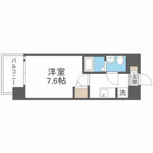 エグゼ難波WESTリバー【4階】の間取り