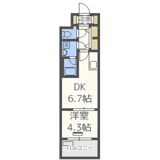 レオンコンフォート難波南【5階】の間取り