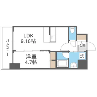 プレジオ恵美須【9階】の間取り
