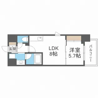 シーズンフラッツ西田辺【10階】の間取り