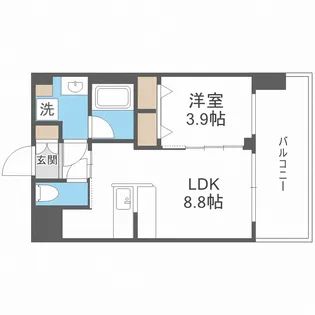 プレジオ弁天町ASIAN【10階】の間取り
