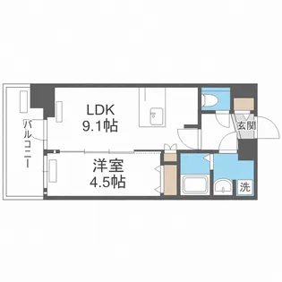 プレサンス天王寺ノースヴィアーレ【9階】の間取り