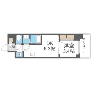 エスリードレジデンス都島デュオ【12階】の間取り