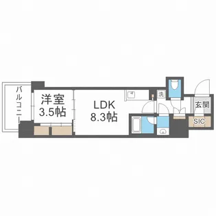 BPRレジデンス大阪本町Q【13階】の間取り