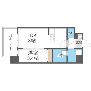 エスリードレジデンス大阪福島シティスクエア【9階】の間取り