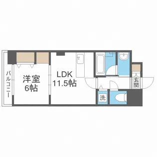 ジューム南船場【13階】の間取り