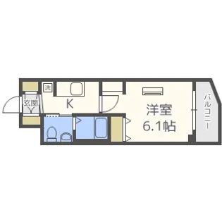 エステムプラザ難波WESTリバークロス【14階】の間取り