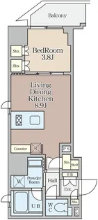 クレストコート堂島【10階】の間取り