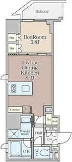 クレストコート堂島【8階】の間取り