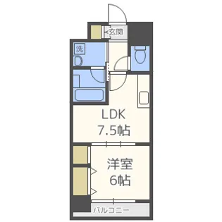 ジューム南船場【6階】の間取り