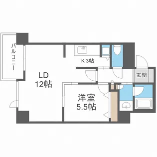 クロスレジデンス大阪新町【6階】の間取り