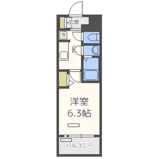 プレサンス難波クチュール 【2階】の間取り