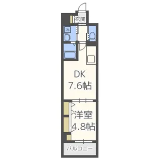 パークフラッツ新大阪【3階】の間取り