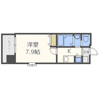 クラウンハイム北心斎橋フラワーコート【13階】の間取り