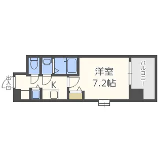 クラウンハイム北心斎橋フラワーコート【6階】の間取り