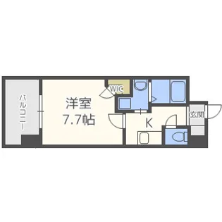 クラウンハイム北心斎橋フラワーコート【9階】の間取り