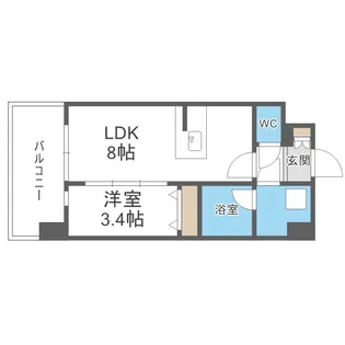 エスリードレジデンス大阪福島シティスクエア【7階】の間取り