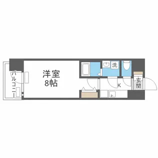 MELDIA CREST NAMBA SOL TERRACE【7階】の間取り