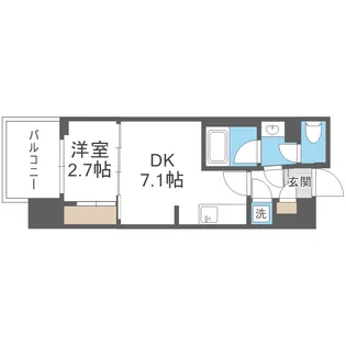 シーズンフラッツ中崎【7階】の間取り