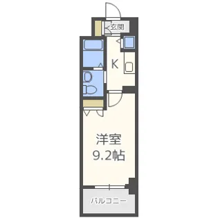 ルクレ京橋【7階】の間取り